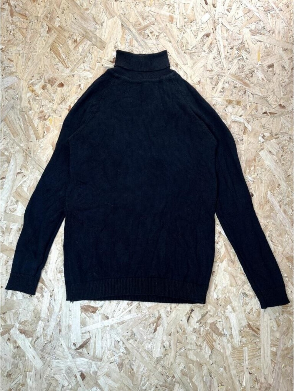 Suslo Couture Turtleneck Sweater Mens Small Black Knit Long Sleeve Pullover